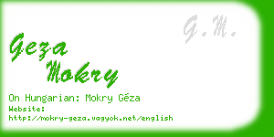 geza mokry business card